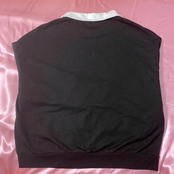 Y2K Preppy Black Collard Teddy Bear Sweater - Picture 2 of 4